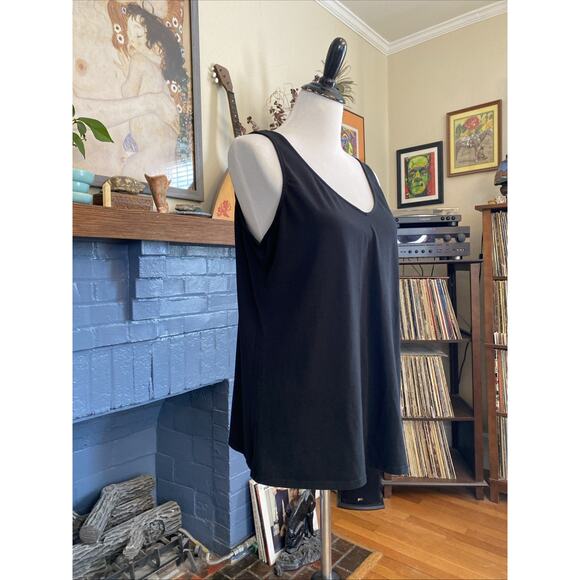 J.JILL Black PERFECT REVERSIBLE TANK TOP 2X Fitted Shirt Tank Black Plus - Picture 2 of 11